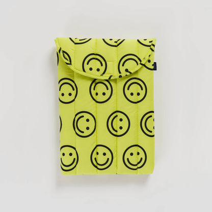 Puffy Laptop Sleeve 13&quot;/14&quot; - Yellow Happy