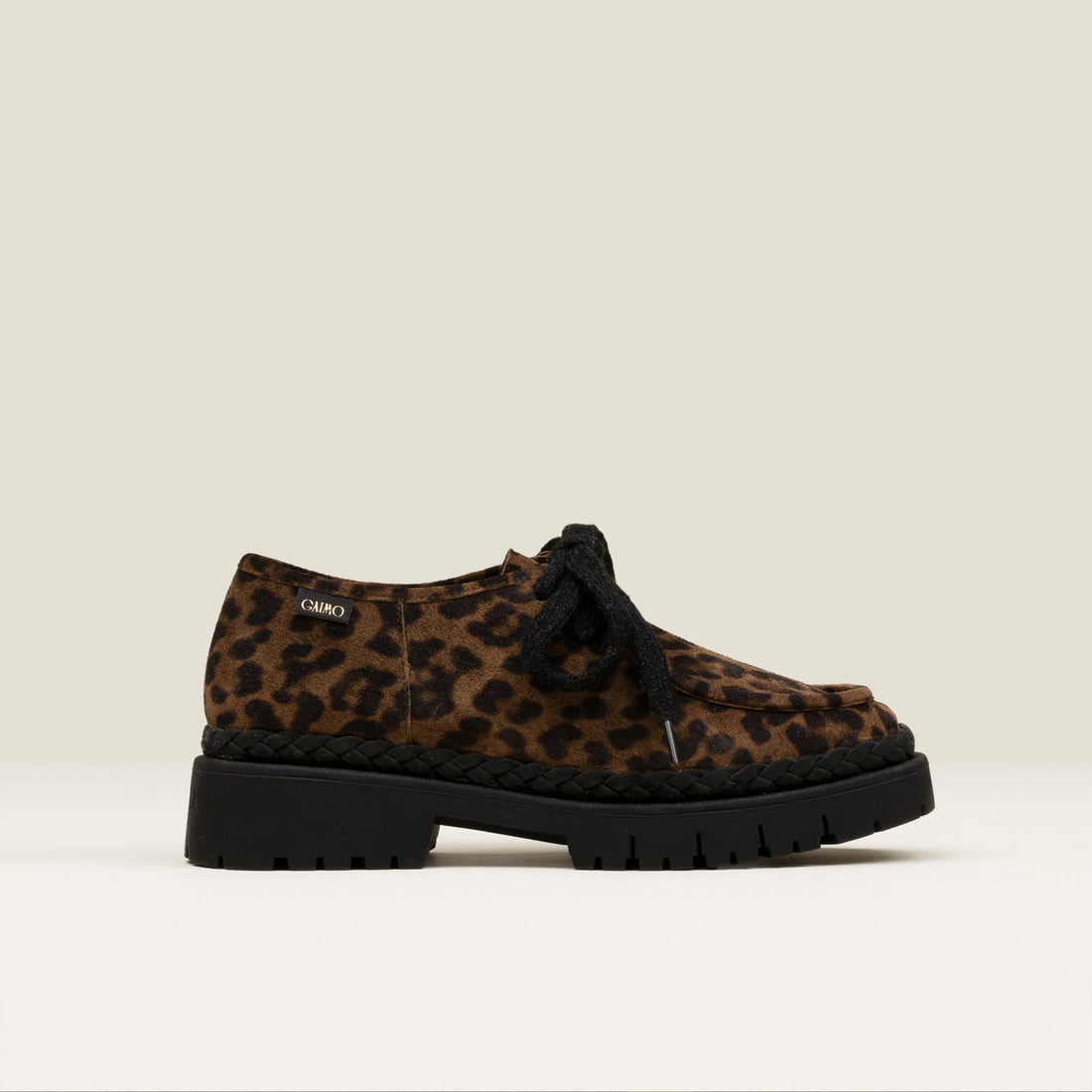 Candia Suede Lace Up Shoe - Animal Print