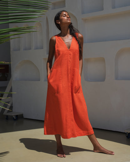 Iris Linen Dress - Spritz