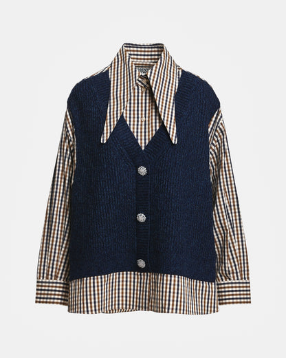 Kute Fabric Mix Shirt - Kiwi Queen