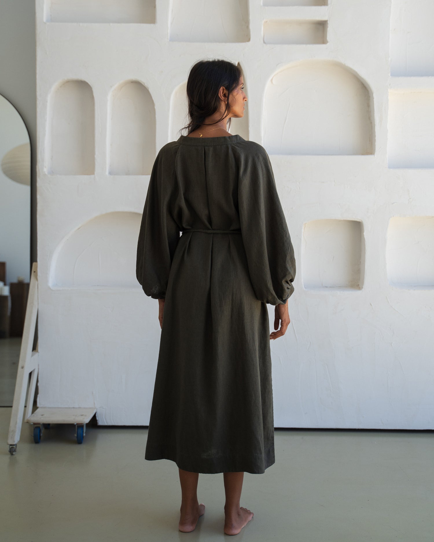 Mae Linen Dress - Khaki