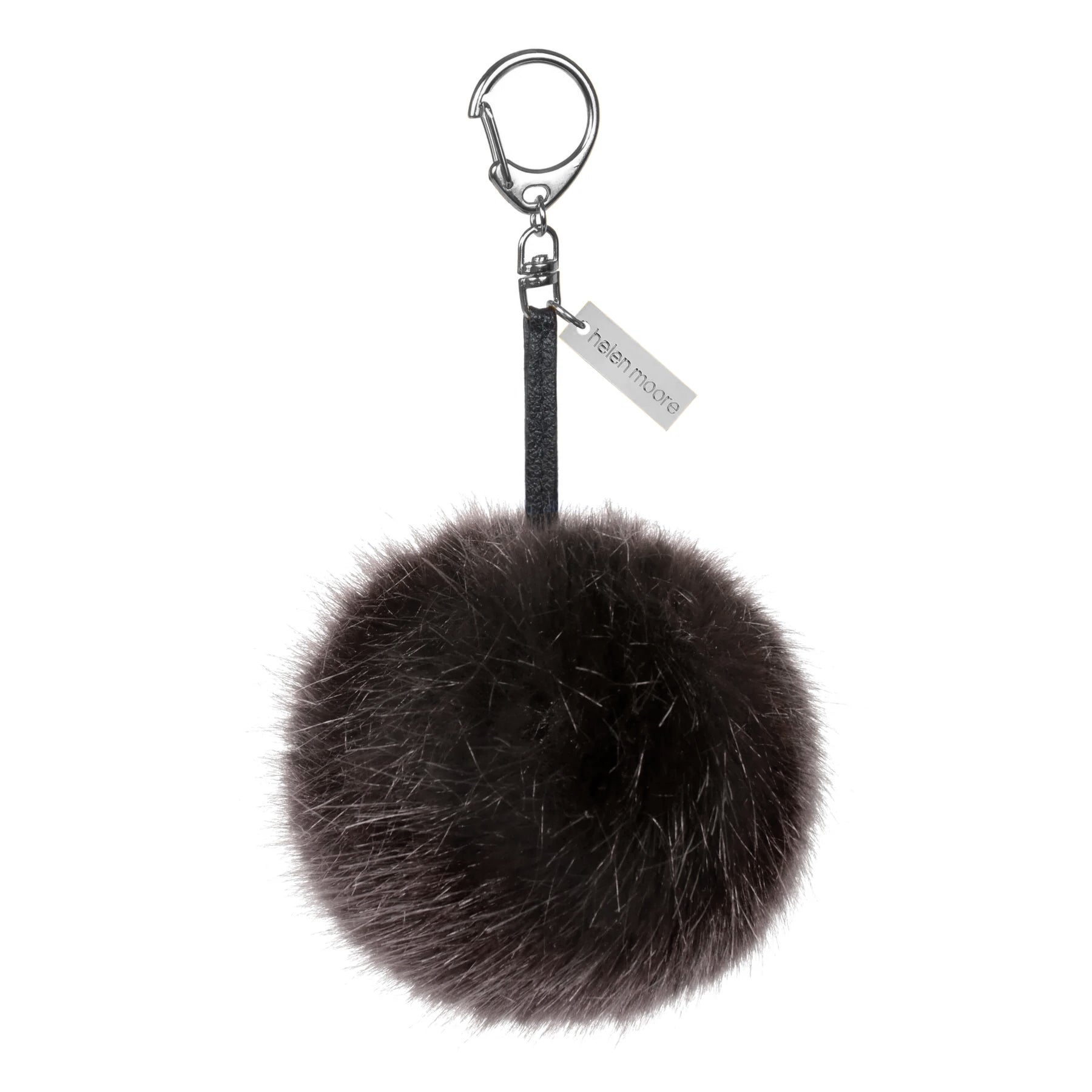 Pom Pom Keyring Bag Charm - Storm Grey