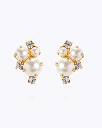 Molly Earrings Gold - Pearl / Crystal
