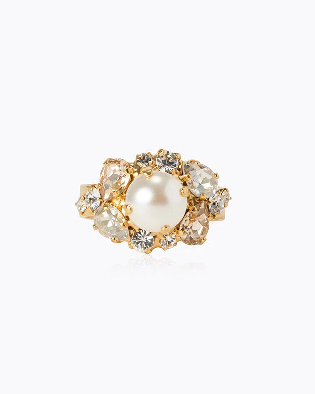Molly Ring Gold - Pearl / Crystal