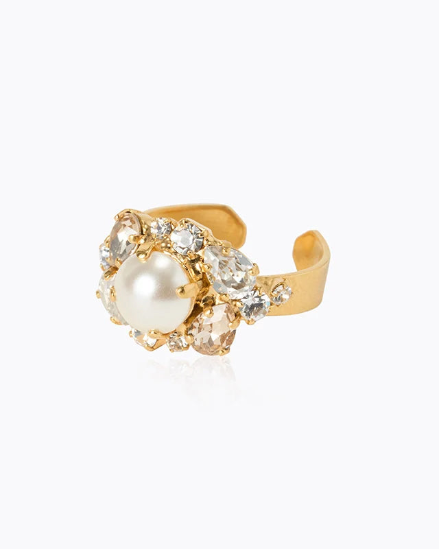 Molly Ring Gold - Pearl / Crystal