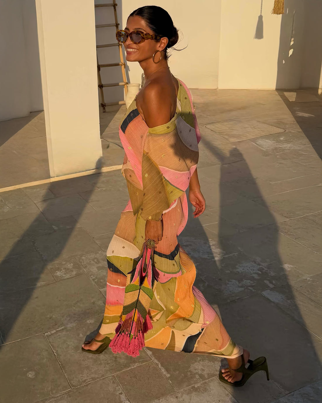 Green Abstract Tilly Dress - Green