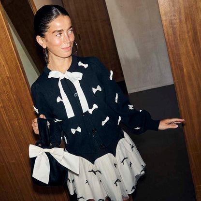 Black Bow Sophie Cardigan - Black