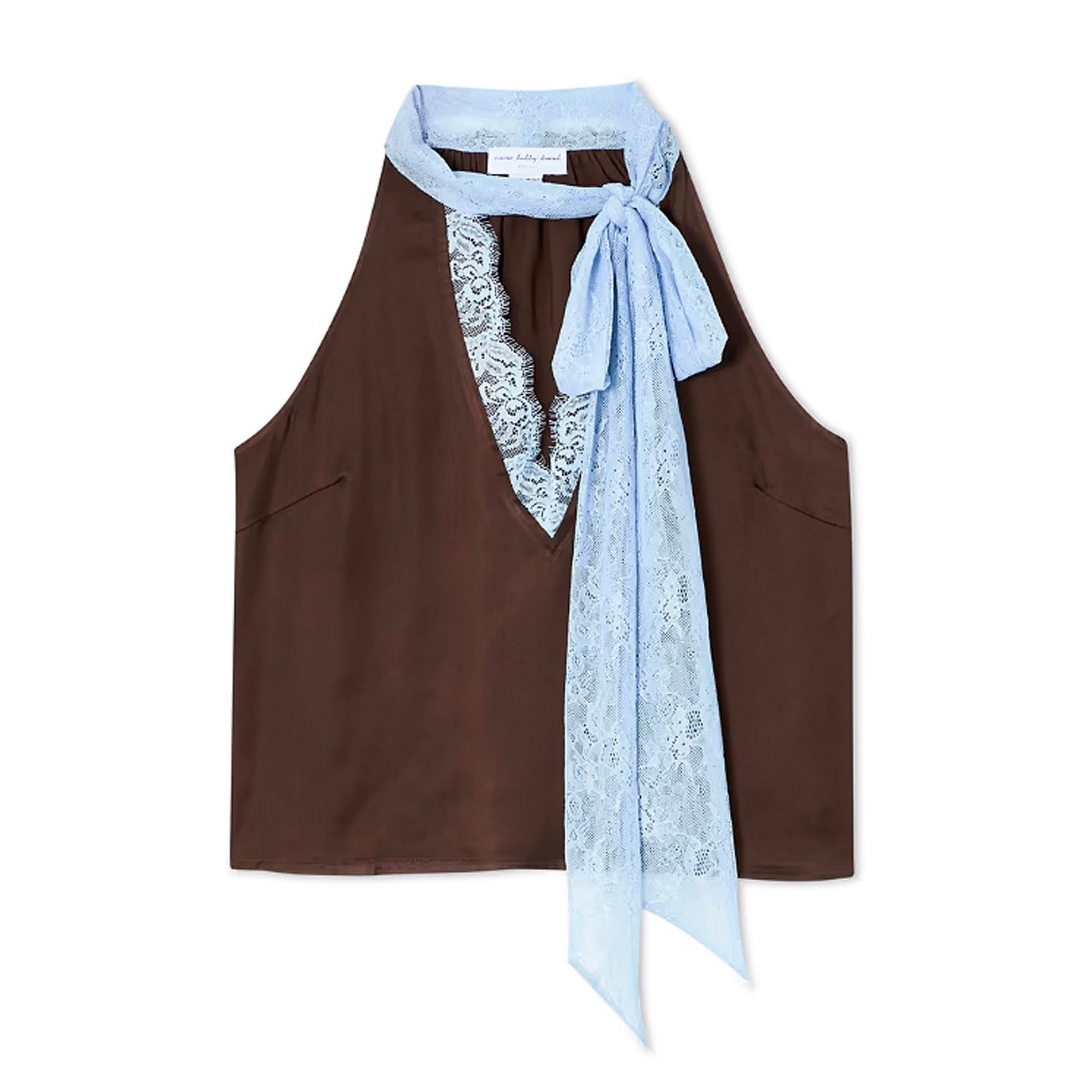 Chocolate Blue Lace Top - Chocolate