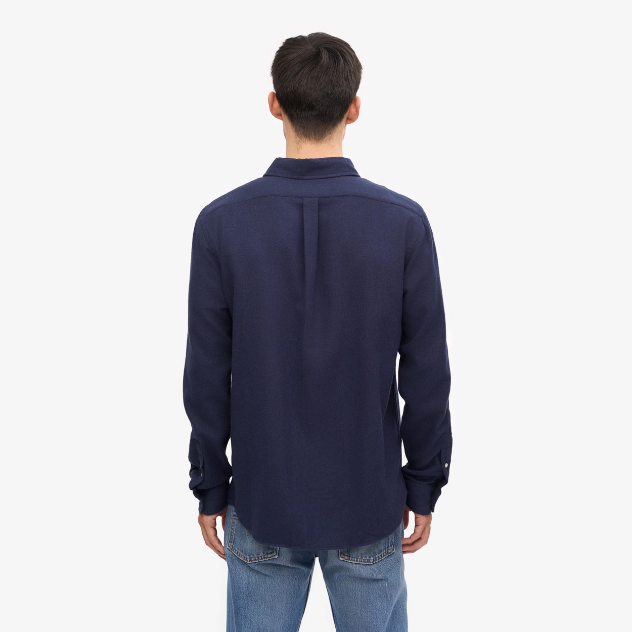 Organic Flannel Shirt - Navy Blue