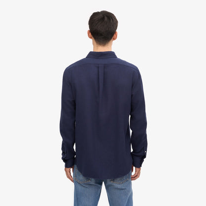 Organic Flannel Shirt - Navy Blue