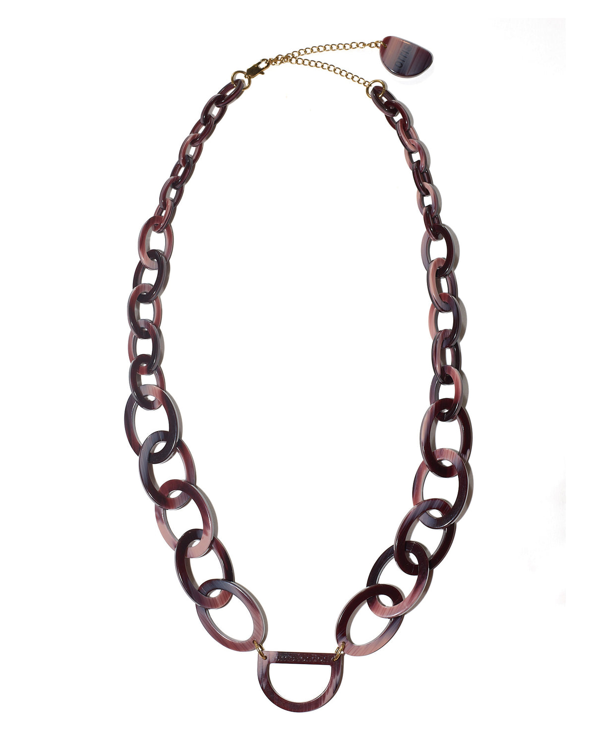 Original D Glasses Necklace - Burgundy Horn