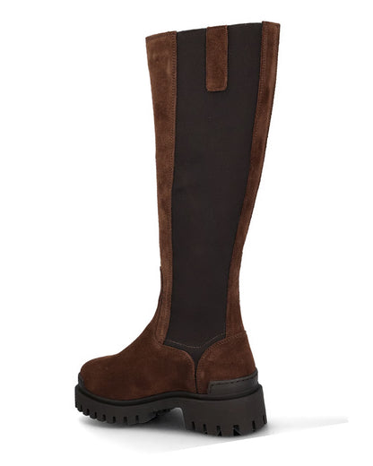 Mandy Tall Suede Boots - Brown
