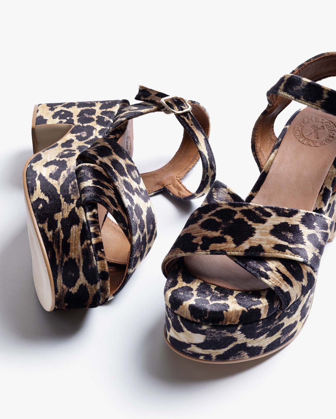 Azalea Leopard Velvet Sandal - Brown