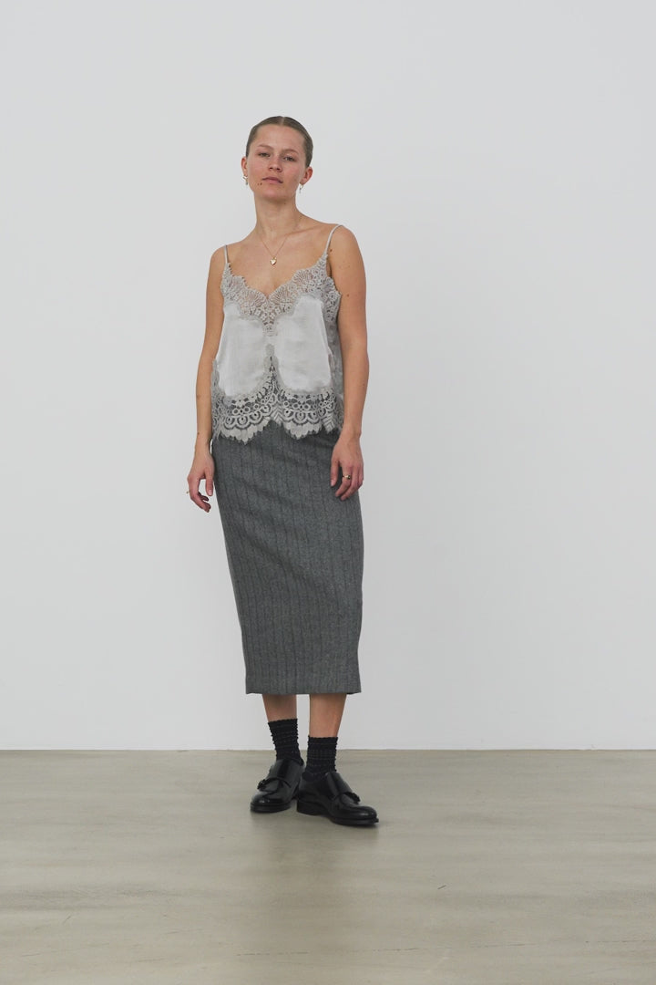 Underlayer Lace Top - Pearl Grey