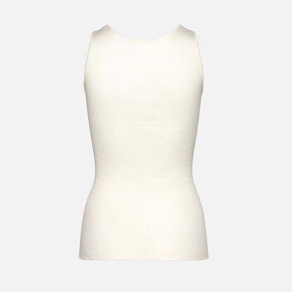 Beatha Sleeveless U-Neck Top - New White
