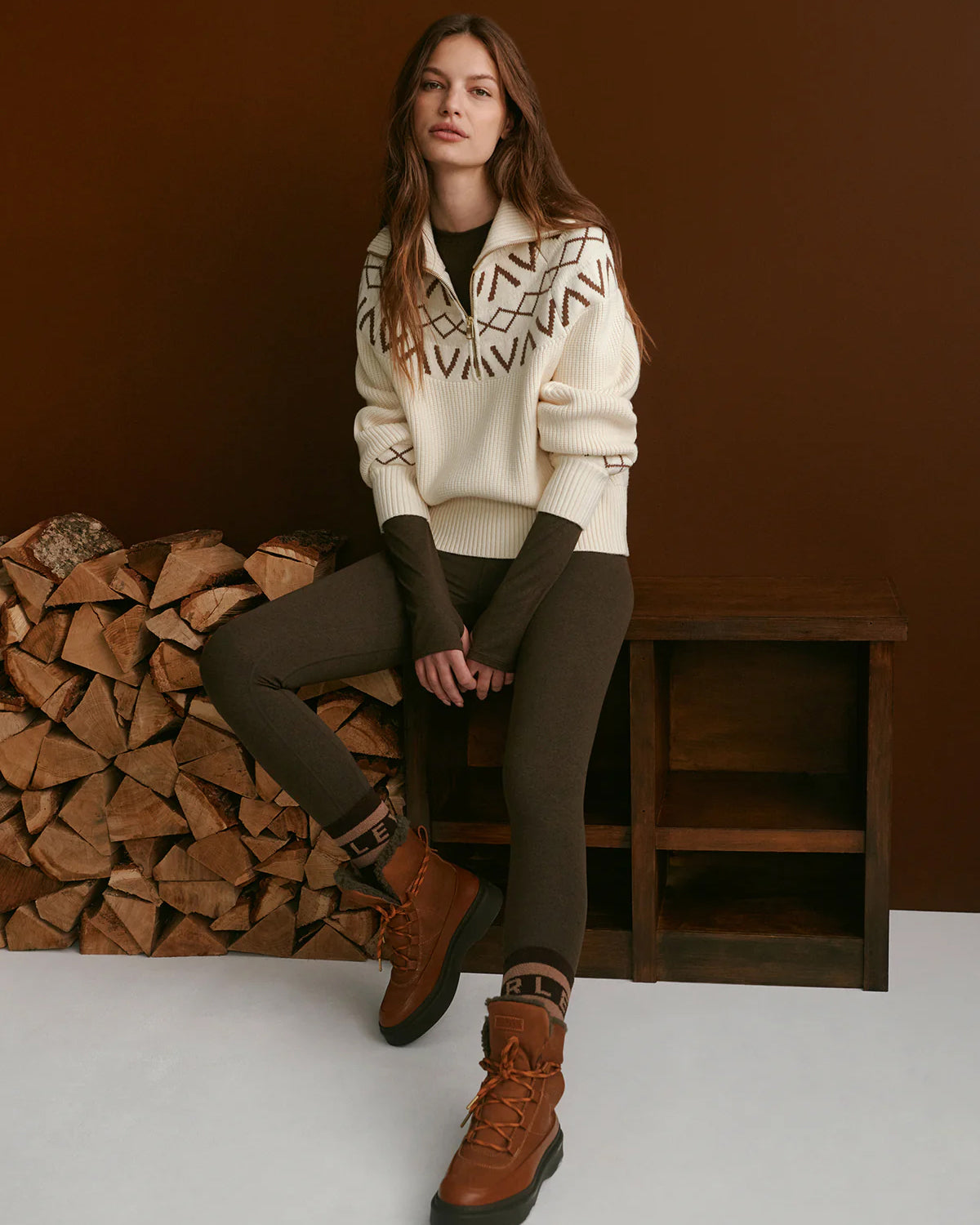 Sigrid Fairisle Half Zip Knit - Whitecap Grey